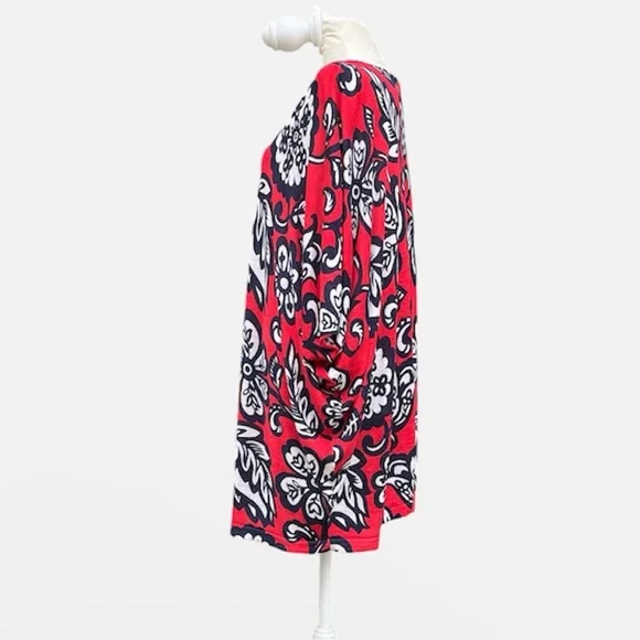 Boden Silk/Linen/Viscose “Botanical Flourish” Blouse in Red/Black/White Size L - Picture 4 of 9